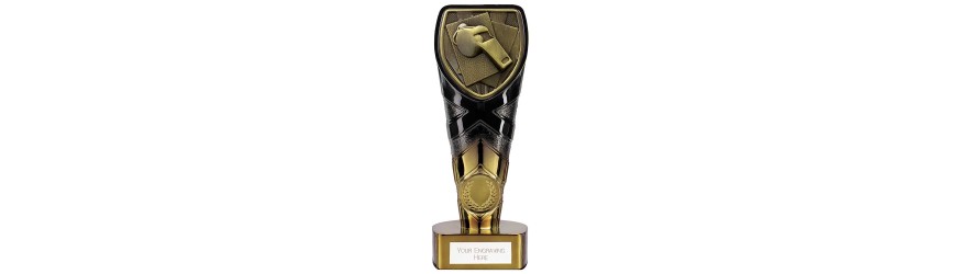FUSION COBRA FOOTBALL REFEREE WHISTLE RESIN TROPHY - 5 SIZES 11CM - 22.5CM FUSION COBRA FOOTBALL REFEREE WHISTLE RESIN TROPHY - 5 SIZES 11CM - 22.5CM